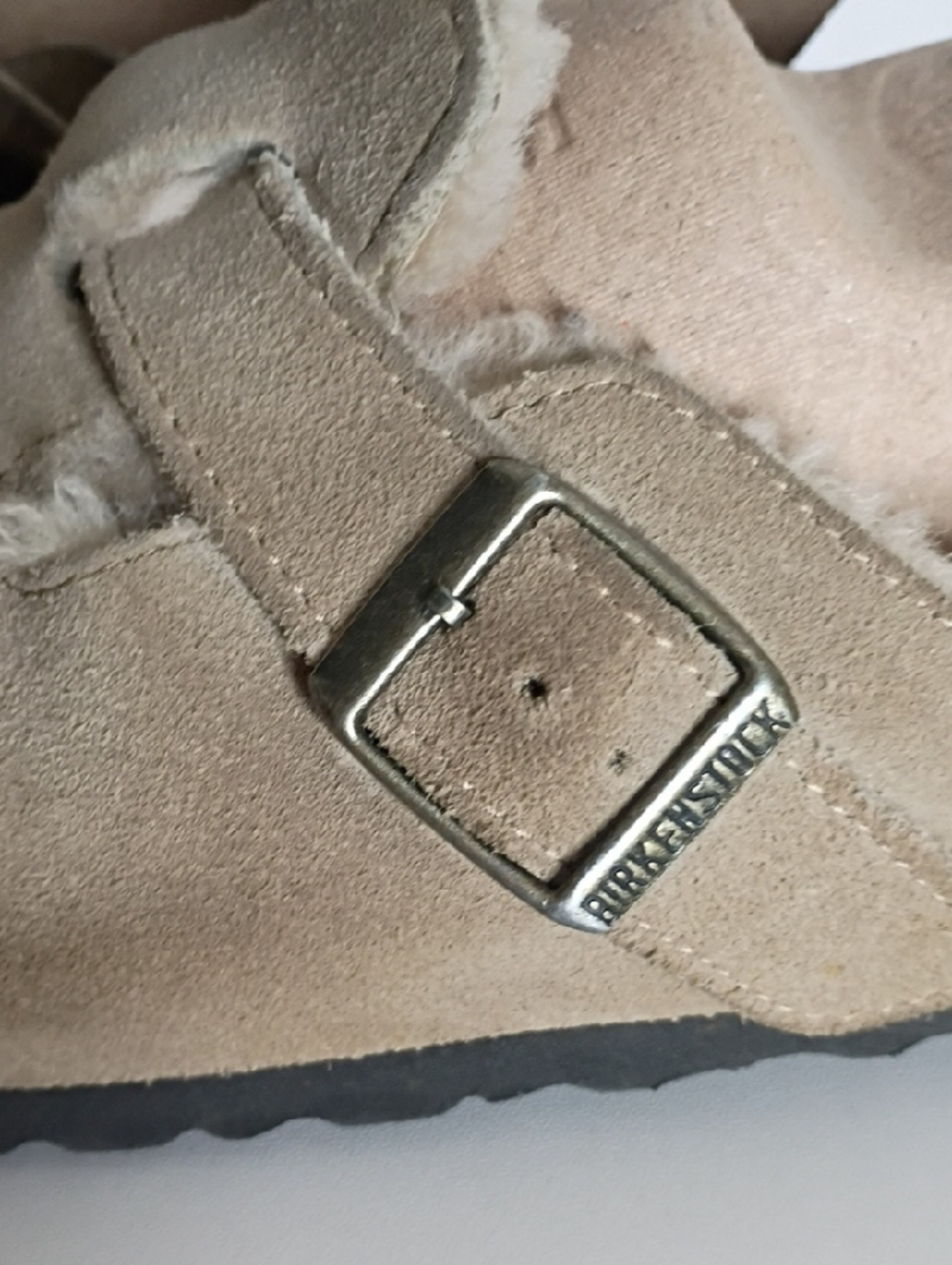 Birkenstock Boston Taupe Suede Clog with Buckle size 38 women's 7 mens 5 Sharpe - Picture 5 of 14